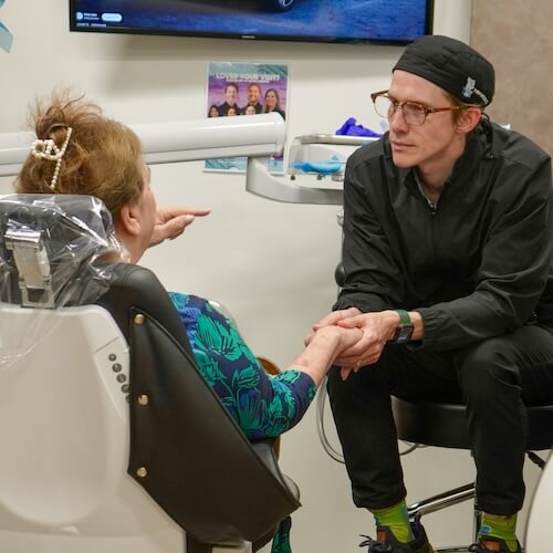 Dentist and patient